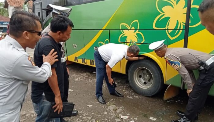 Jelang Operasi Lilin Satlantas Polres Tanggamus Gelar Pengamanan Angkutan Umum